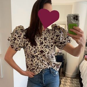 Ulla Johnson puff sleeve printed top